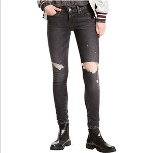 Levi’s 711 Bandit Black Skinny Jeans